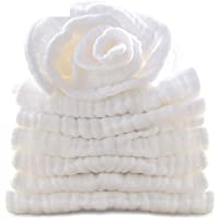 Muslin Organics Baby Washcloths- Premium Reusable Wipes - Extra Soft For Sensitive Skin-Newborn Muslin Baby Bath Towels…